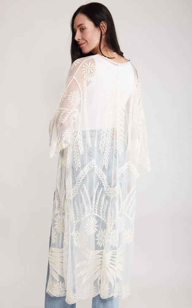 JP2140 Wheat Leaves Pattern Lace Cover Up w/Tie-Knot Closure