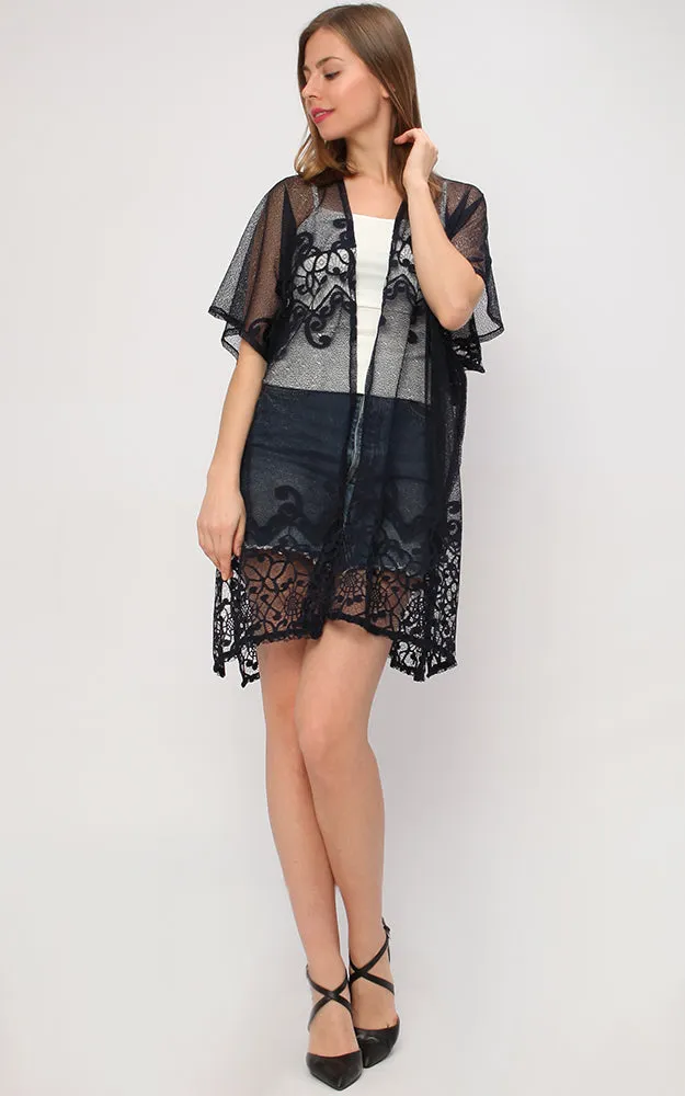 KP9251 Lace Design Kimono