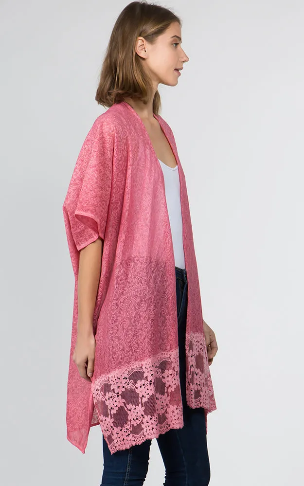 KP9781 Lace Bottom Deco Kimono