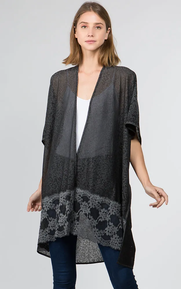 KP9781 Lace Bottom Deco Kimono