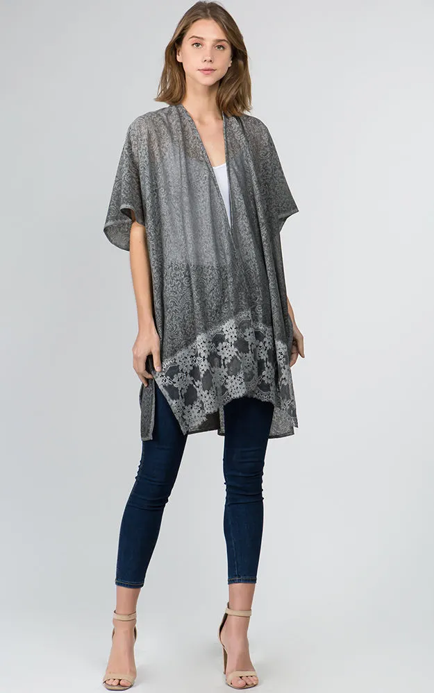 KP9781 Lace Bottom Deco Kimono