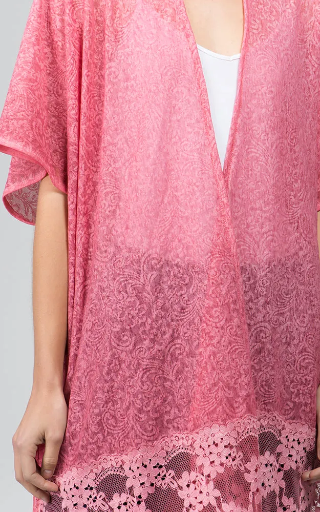 KP9781 Lace Bottom Deco Kimono