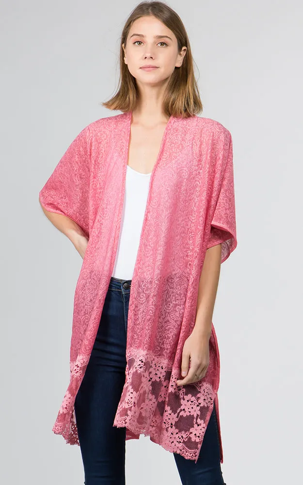KP9781 Lace Bottom Deco Kimono