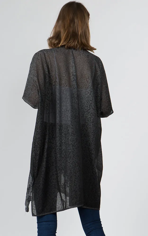KP9781 Lace Bottom Deco Kimono