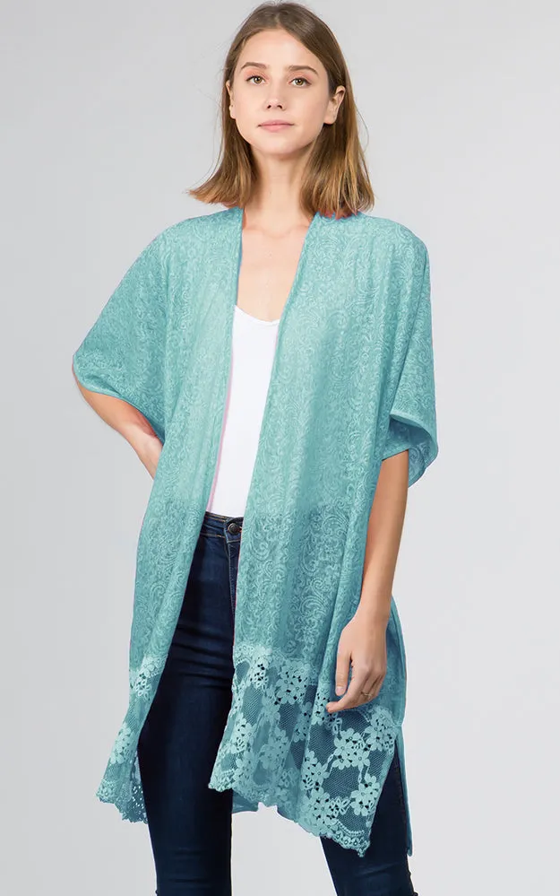 KP9781 Lace Bottom Deco Kimono