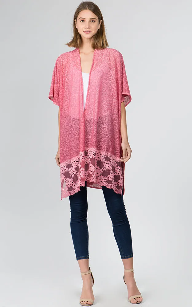 KP9781 Lace Bottom Deco Kimono