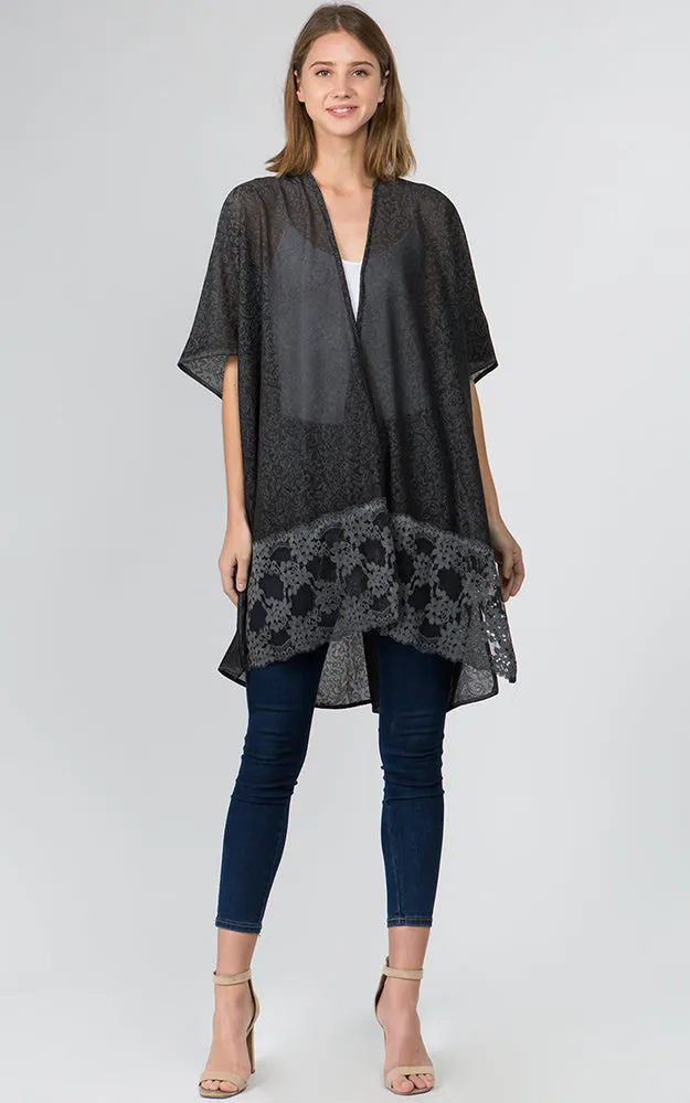 KP9781 Lace Bottom Deco Kimono