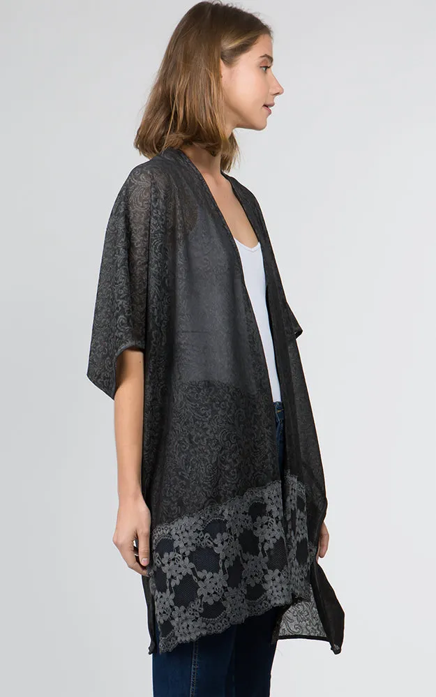 KP9781 Lace Bottom Deco Kimono
