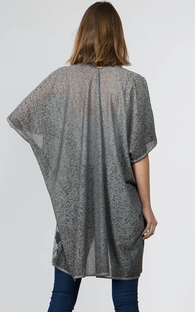 KP9781 Lace Bottom Deco Kimono