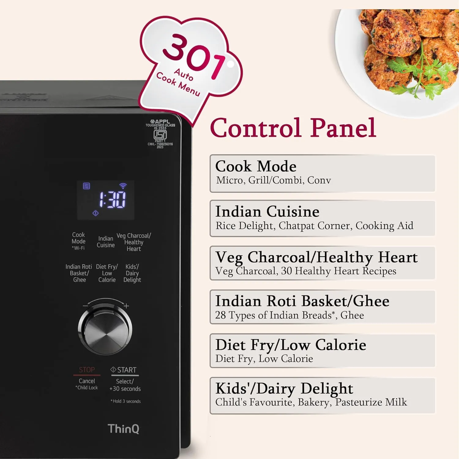 LG MJEN286VIW 28 L Charcoal Convection Microwave Oven | Wi-Fi Enabled | Scan to Cook | 360 Motorised Rotisserie | Heart-Friendly Recipes | Stainless Steel Cavity | Black