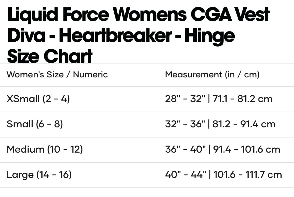 Liquid Force 2025 Women's Diva Heritage CGA Vest - Black