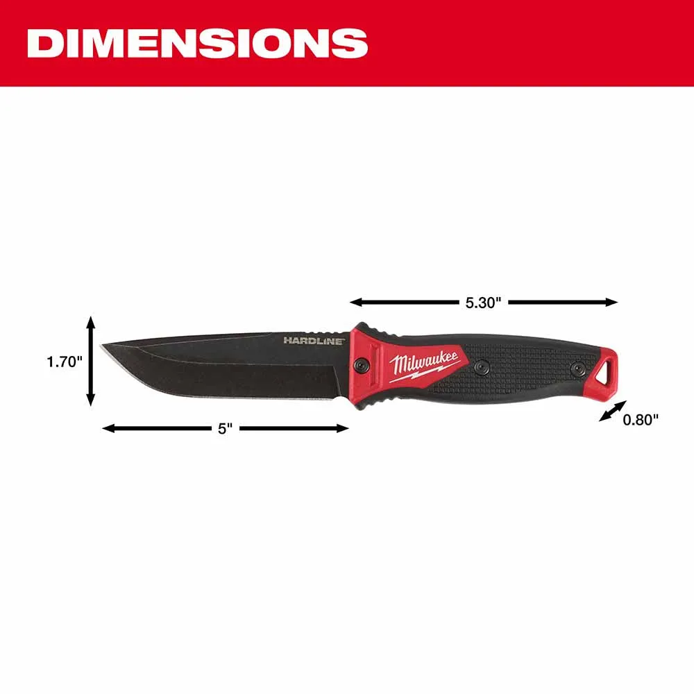 Milwaukee 48-22-1928B 5" HARDLINE Fixed Blade Knife (Boxed)
