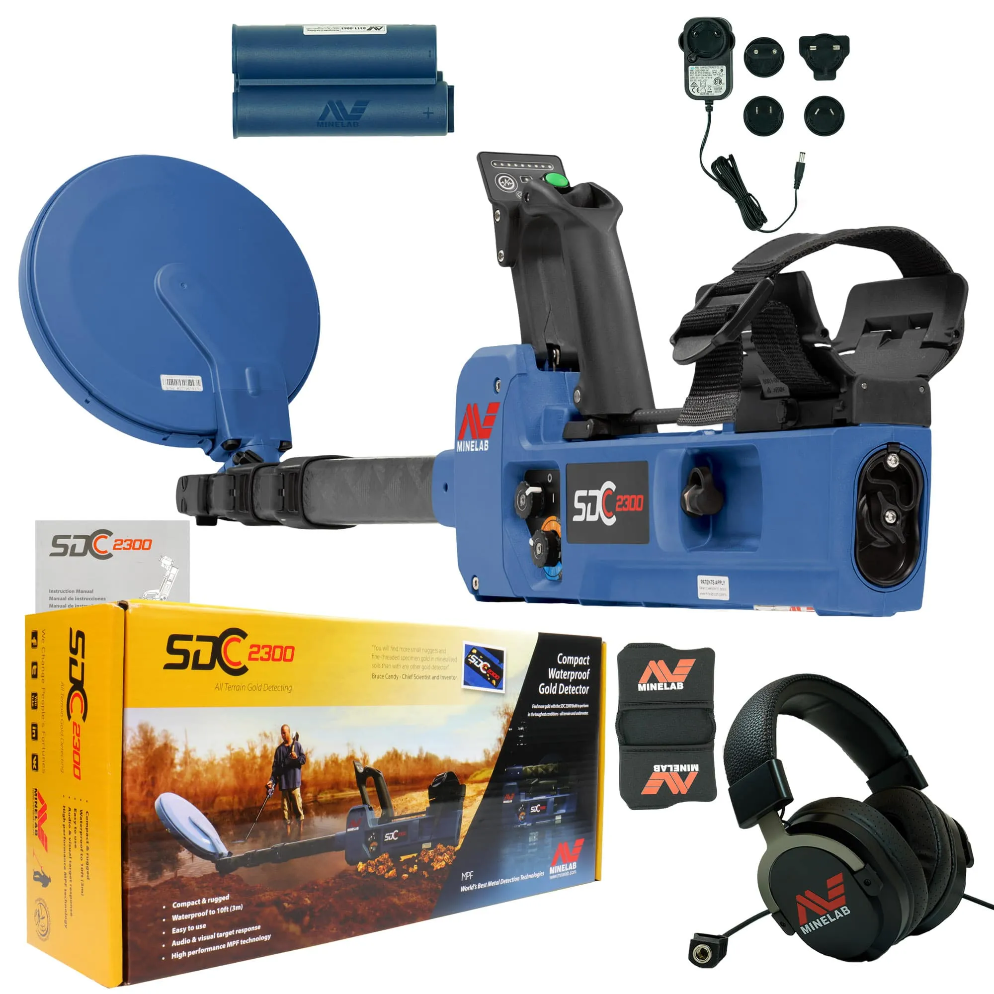 Minelab SDC 2300 All Terrain Gold Metal Detector Starter Package - PKSD