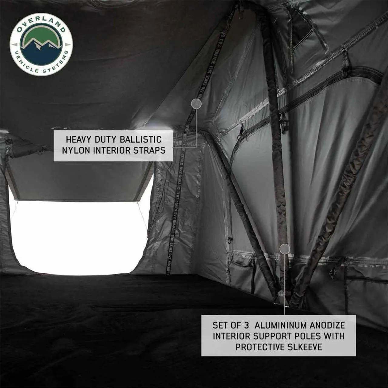 Overland Vehicle Systems HD Nomadic 4 Extended Soft Shell Roof Top Tent