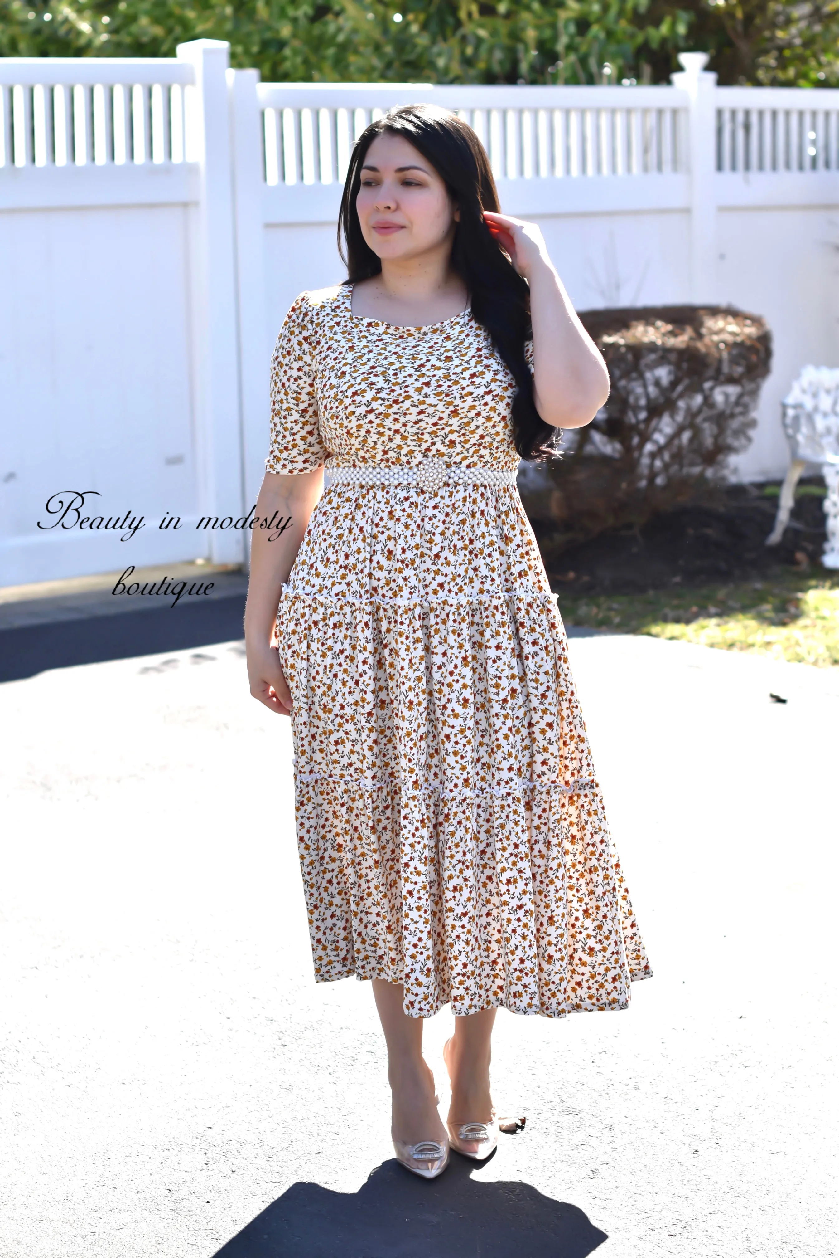 Pearls Belts maxi dress