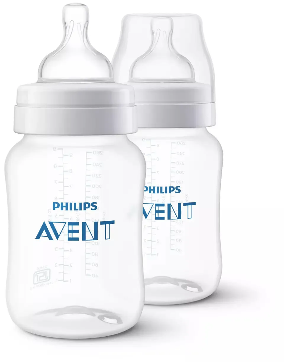 Philips AVENT Anti-colic Baby Milk Feeding Bottle - 260ml, 1 months (Twin Pack)