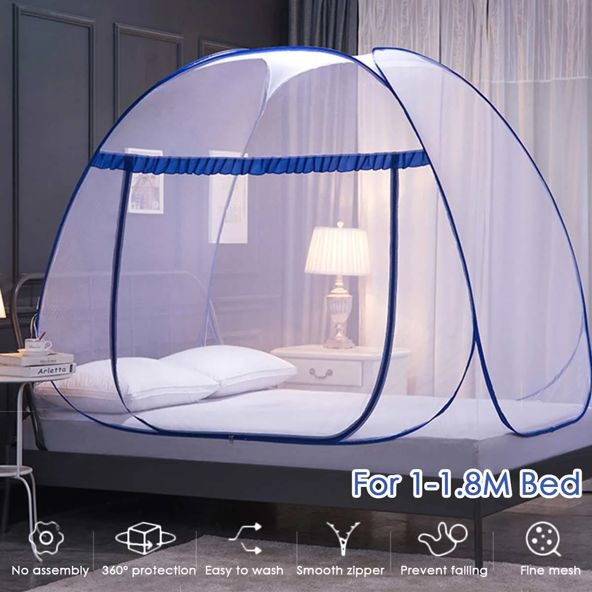 Portable Automatic Pop~ Up Mosquito Net Installation-free Foldable Student Bunk Breathable Netting Tent Mosquito Net Home Decor