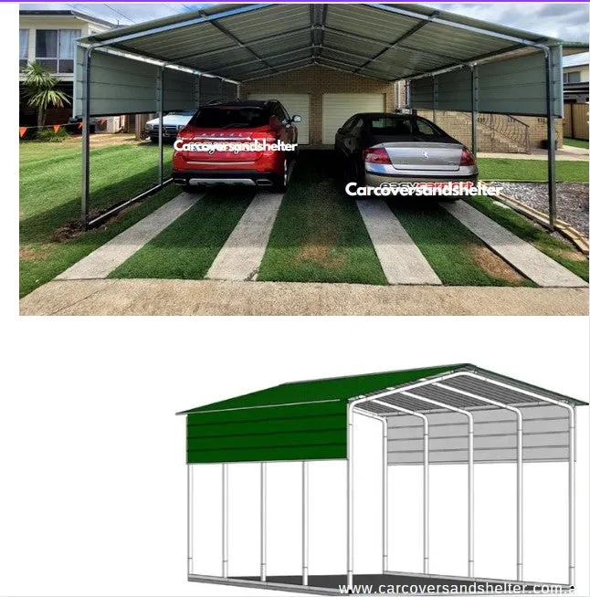 Portable Carport - Double Vertical roof style