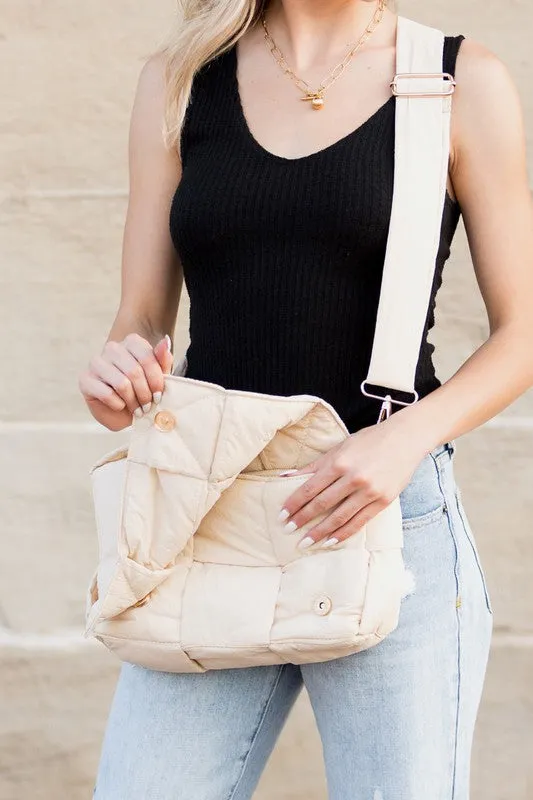Quilted Puffer Removable Pouch Folder-Over Crossbody Bay