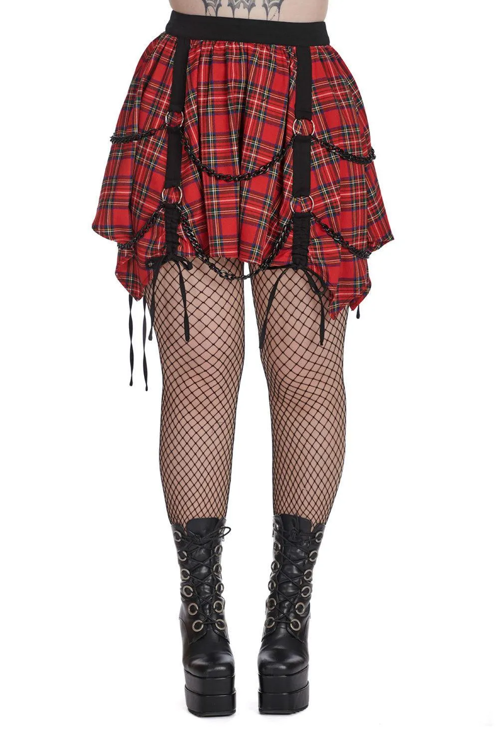 Red Diy Disturbance Mini Skirt