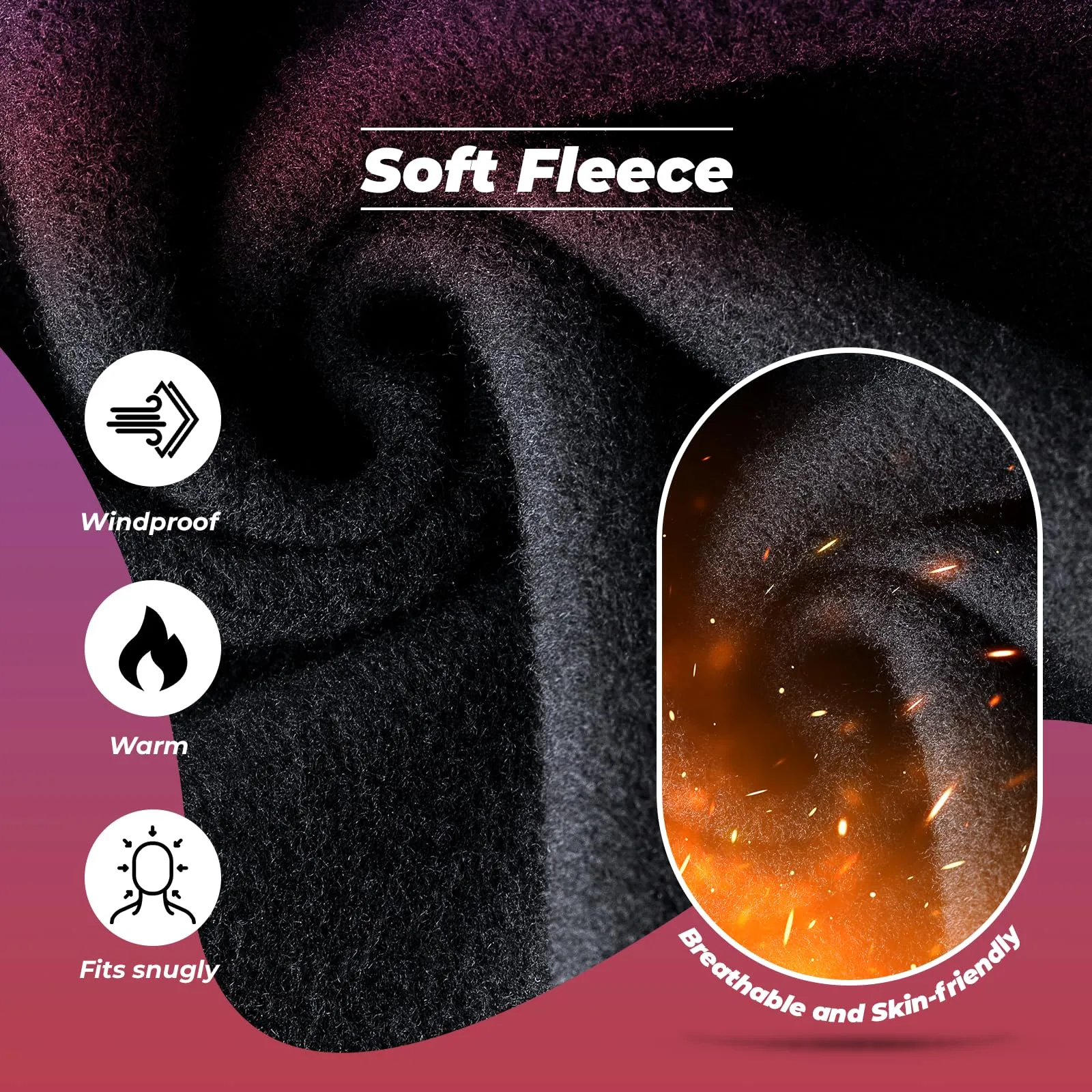 ROCKBROS Windproof Ski Balaclava Full Face Cover Breathable Under-Helmet Mask