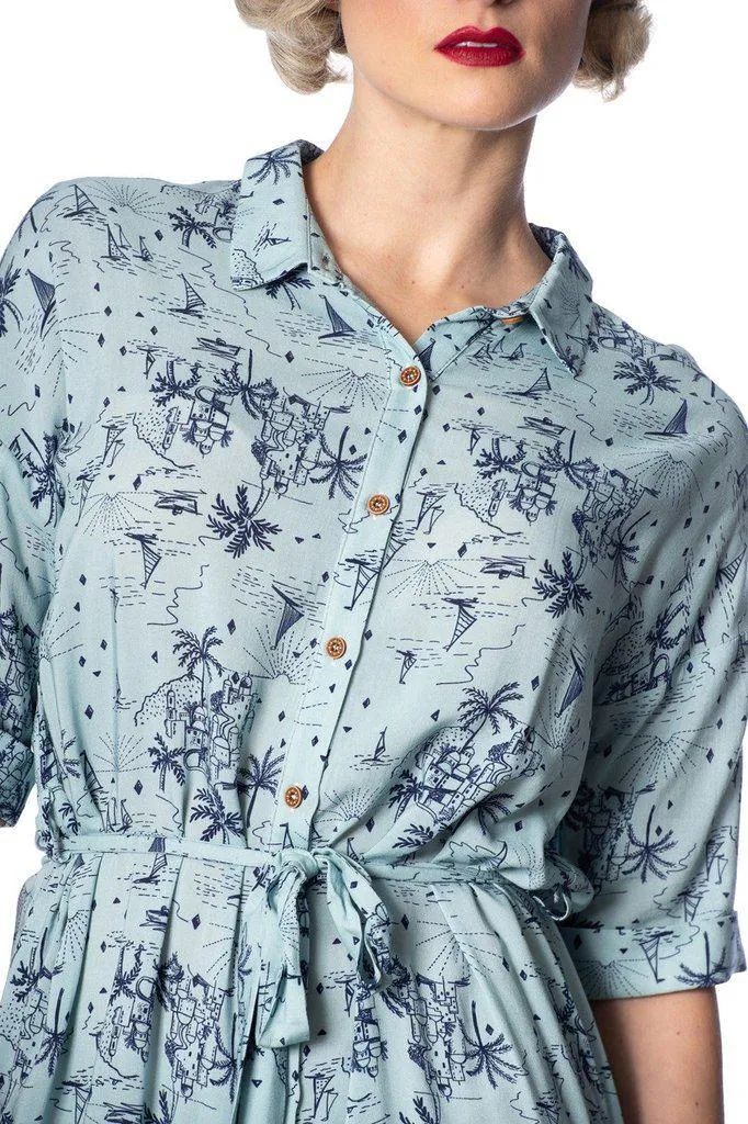Santorini Dreams Relaxed Shirtdress