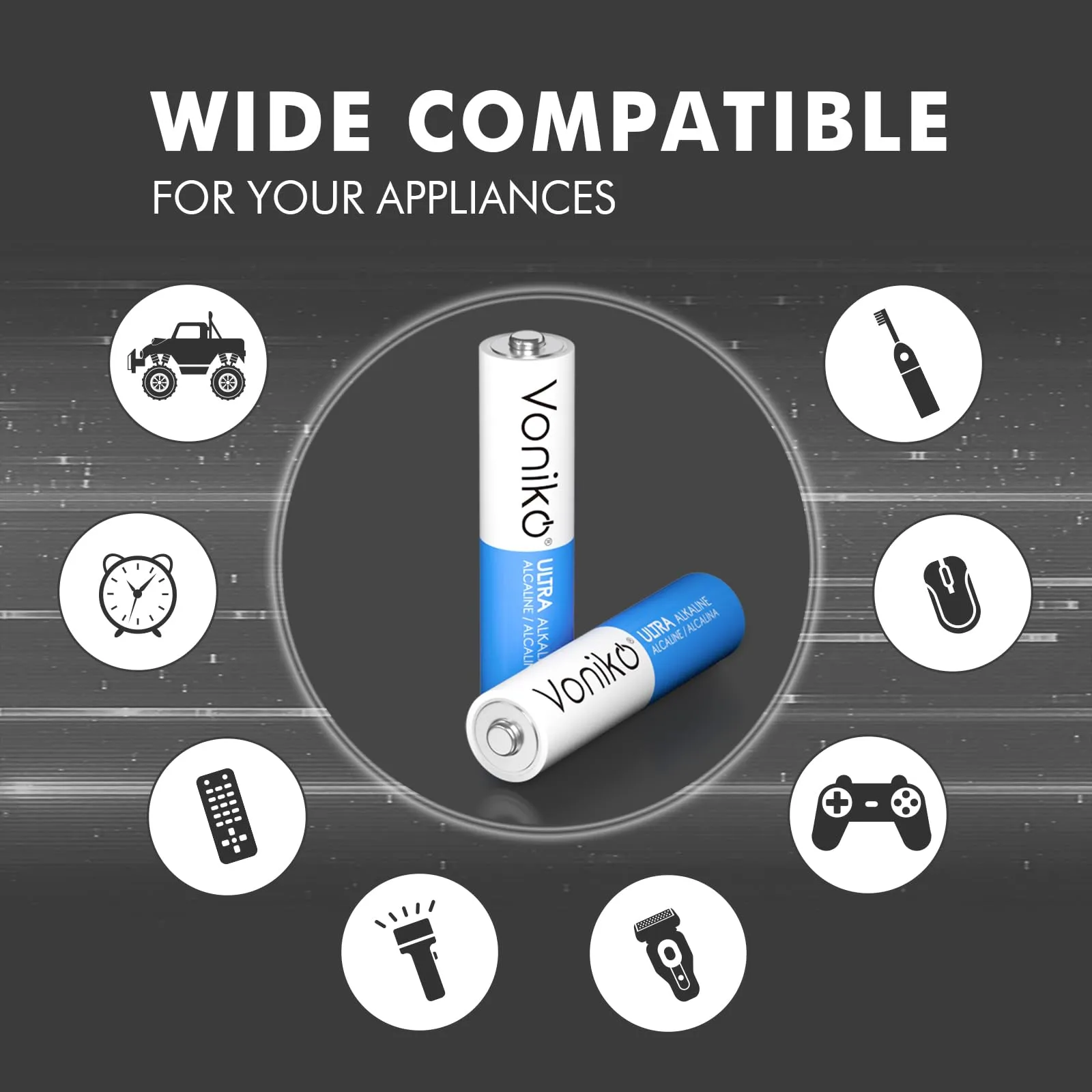 Voniko - Premium Grade AAA Batteries - 24 Pack - Alkaline Triple A Battery - Ultra Long-Lasting, Leakproof 1.5v Batteries - 10-Year Shelf Life