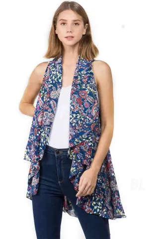 VP9391 Paisley Multi Shawl Vest