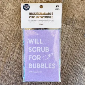 Wine Wash Biodegradable Pop-Up Sponge - 2 pack