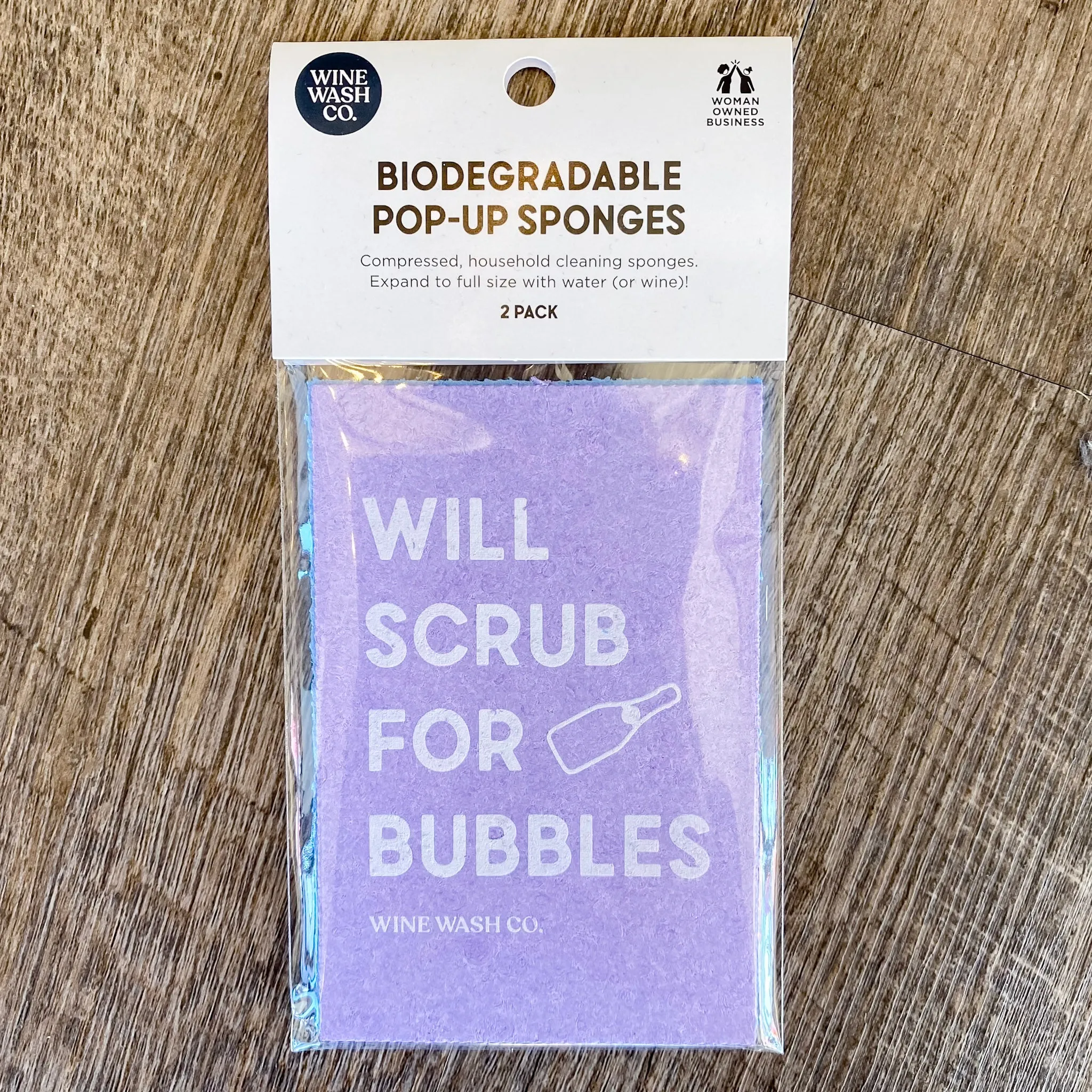 Wine Wash Biodegradable Pop-Up Sponge - 2 pack